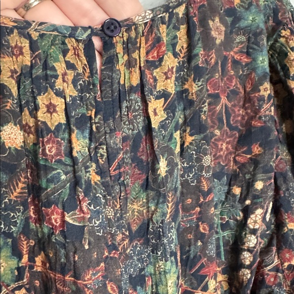 Treasure & Bond Floral Tiered Cotton Gauze Midi Dress Boho Romantic Cottagecore - Picture 6 of 8